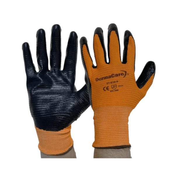 Guante de nylon y nitrilo naranja 51-816 DermaCare - Image 3