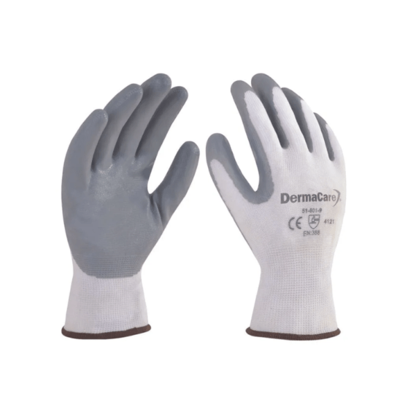 Guante nylon blanco c/nitrilo sólido 51-801 DermaCare