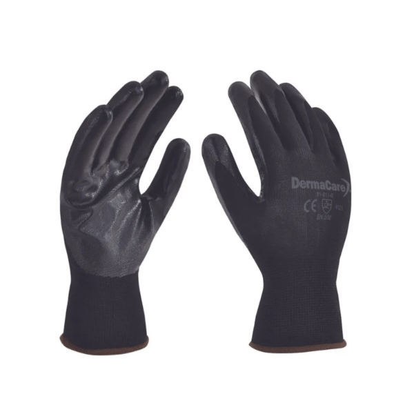 Guante de nylon negro c/nitrilo sólido 51-811 DermaCare