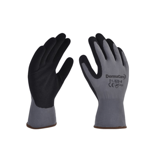 Guante Nylon Gris Rec Nitrilo Negro 51-920 Dermacare