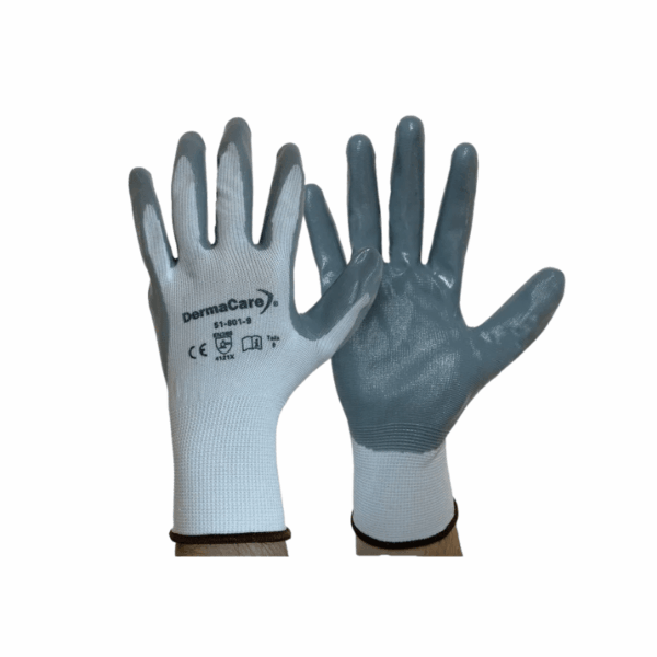 Guante nylon blanco c/nitrilo sólido 51-801 DermaCare - Image 3