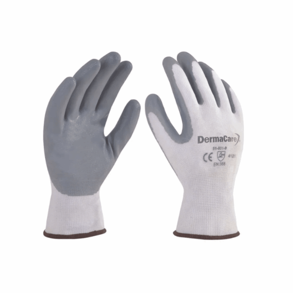 Guante nylon blanco c/nitrilo sólido 51-801 DermaCare