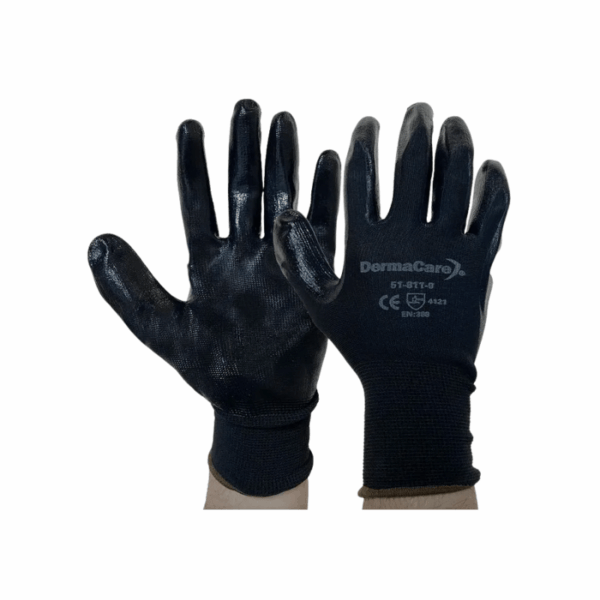 Guante de nylon negro c/nitrilo sólido 51-811 DermaCare - Image 3