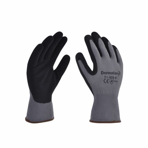 Guante Nylon Gris Rec Nitrilo Negro 51-920 Dermacare