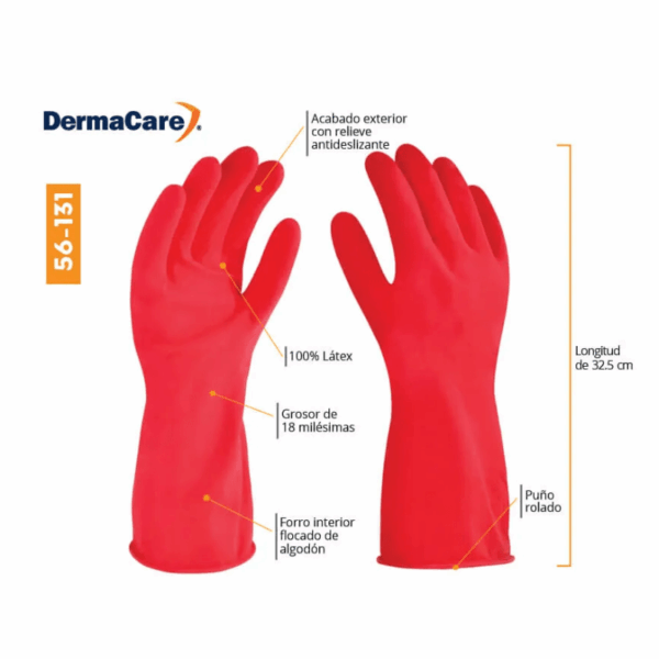 Guante Latex rojo 56-131 DermaCare - Image 3