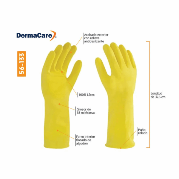 Guante Látex amarillo 56-133 DermaCare - Image 3